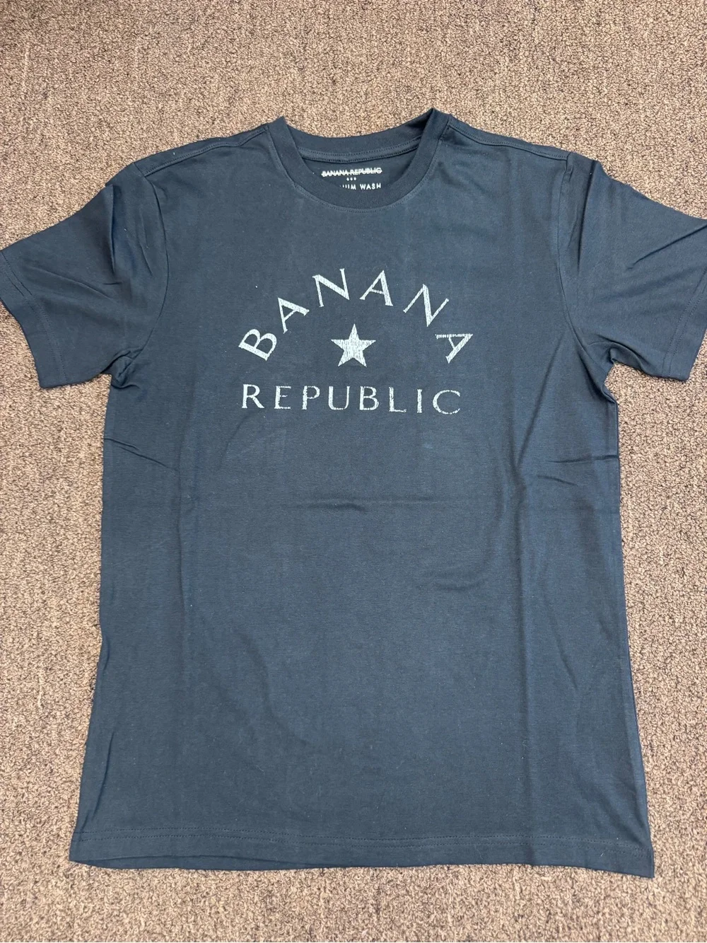 Banana Republic Men's Dark Blue Logo Crewneck Tee